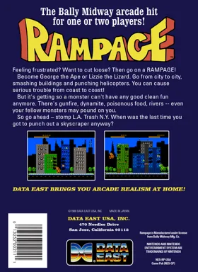 Rampage (USA) box cover back